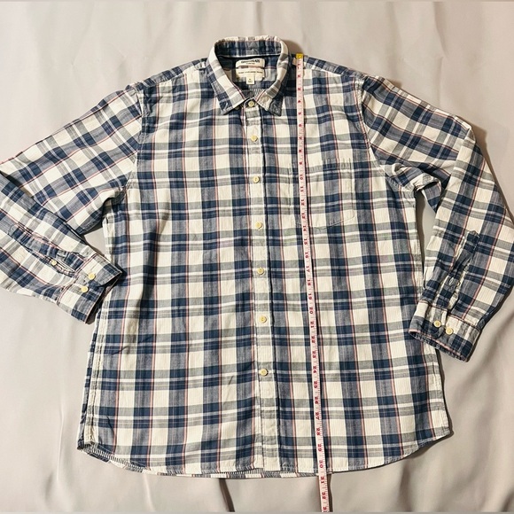 Goodthreads Mens Blue Size XL Plaid‎ Print Standard Fit Button Down Shirt Blue - Picture 5 of 8